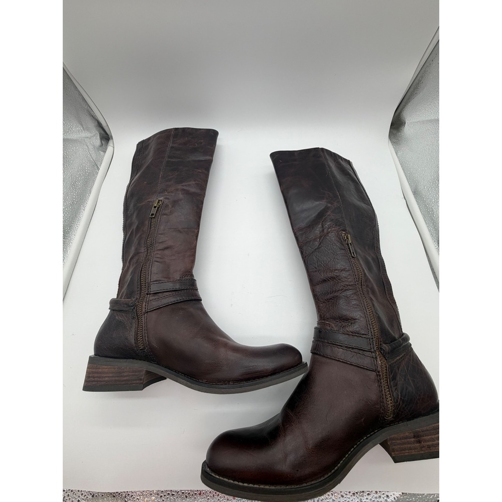 Jessica Simpson Botta Dark Brown Leather Knee High Riding Boots Womens 7.5B